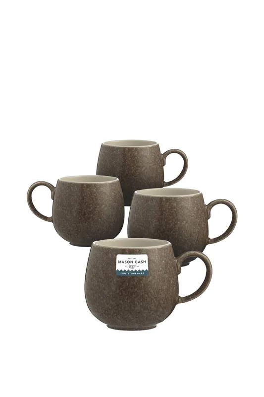 Mason Cash Reactive Charcoal Set of 4 Mugs - Charcoal - Size: One Size