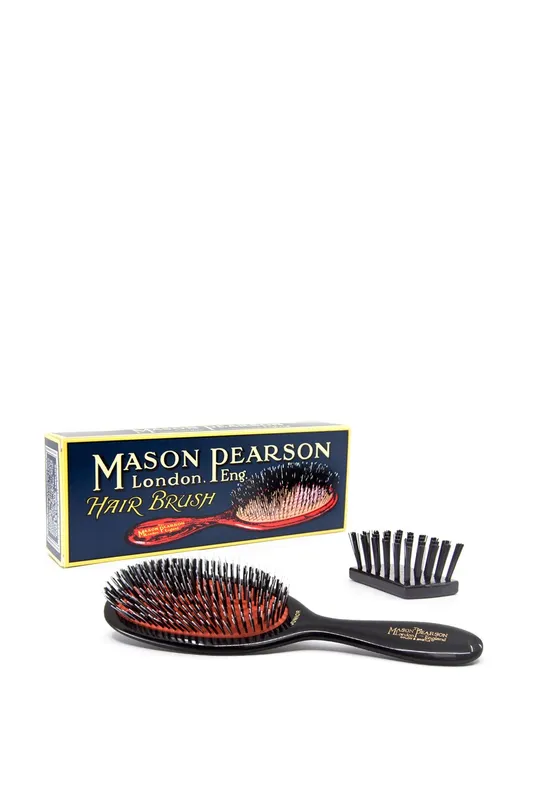 Mason Pearson Medium Bristle & Nylon Junior Hair Brush in Black - Black