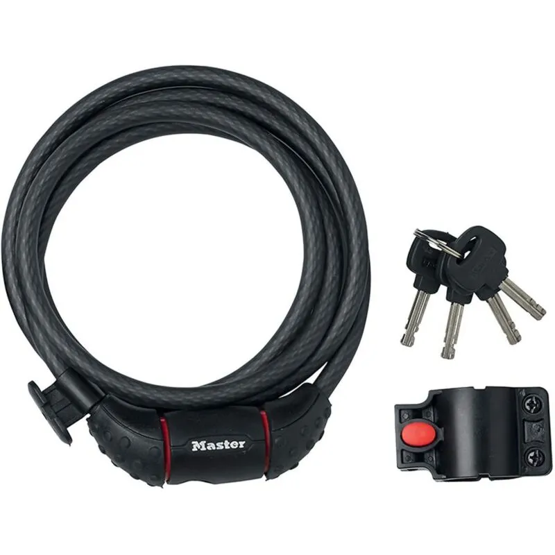 Master Lock - 8130EURDPRO Black Braided Steel Keyed Cable 1.8m x 10mm MLK8130E