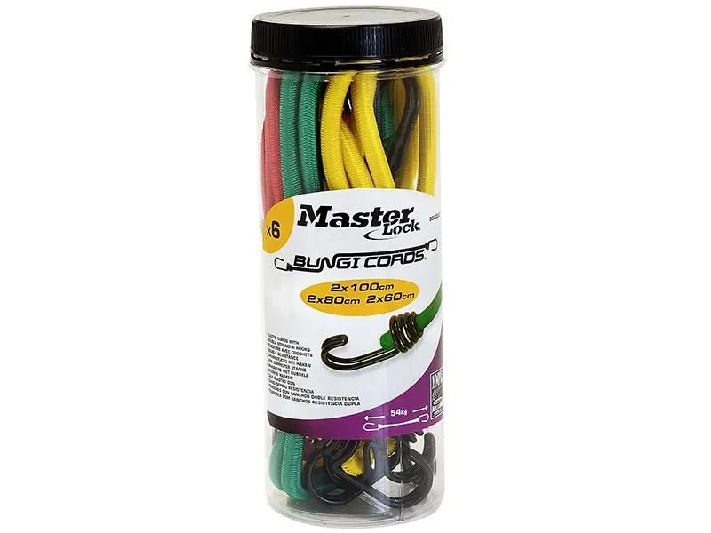 Master Lock Bungee Jar 6 Pieces Multicolor