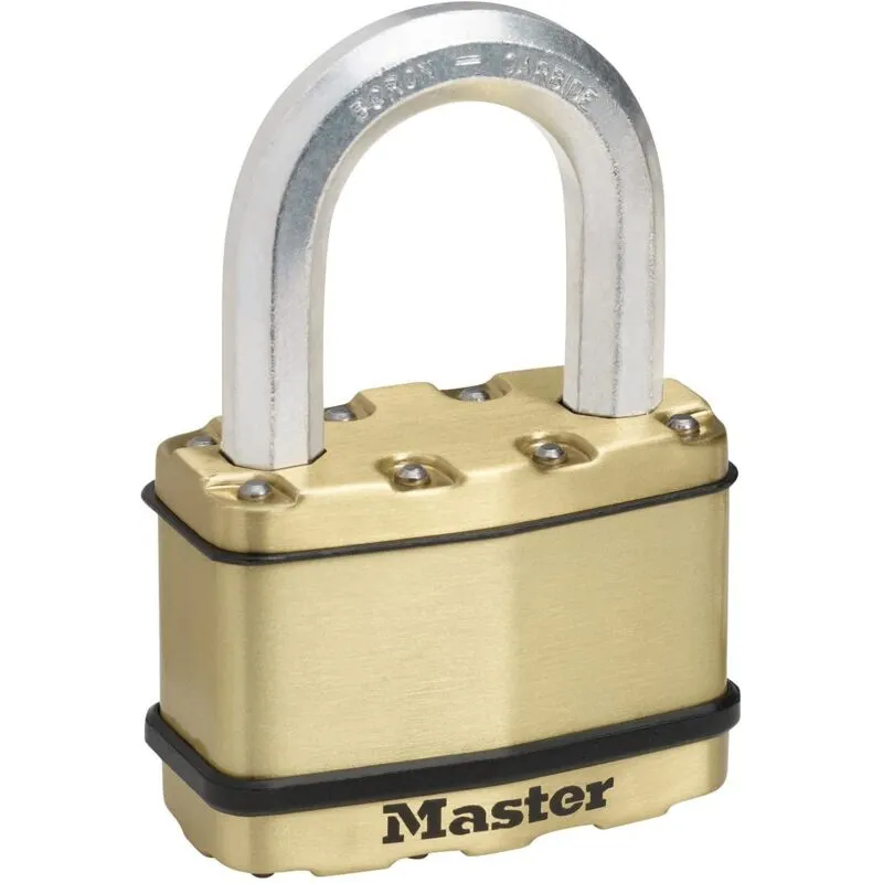 Master Lock Excell Brass Finish 64Mm Padlock 5-Pin - 38Mm Shackle in Gold Gold