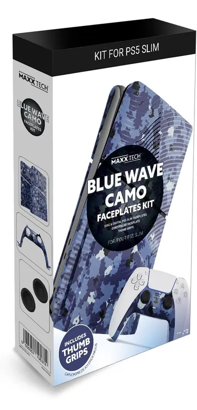 Maxx Tech PS5 Slim Face Plates - Blue Wave Camo (PS5)