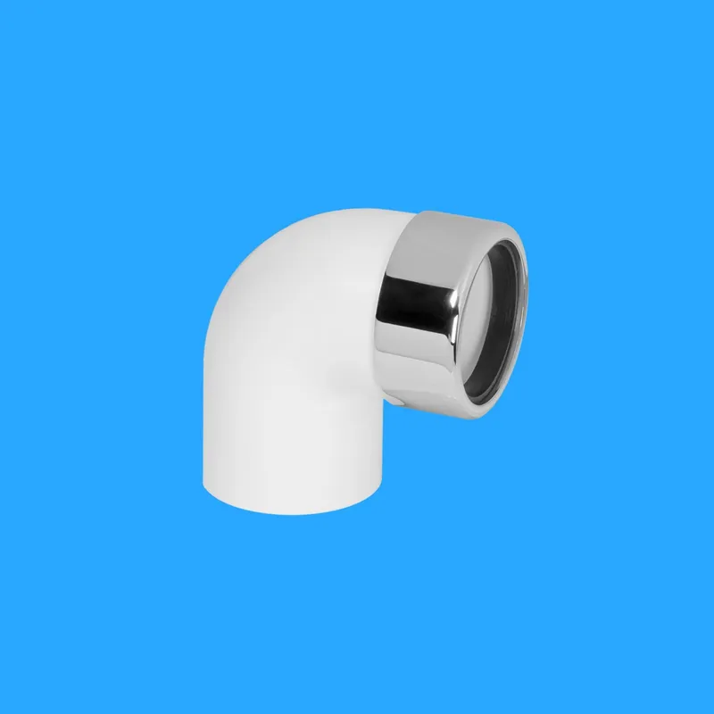 McAlpine ABS42/43A-CB 90° Chrome Plated Brass Compression Bend x Abs Solvent Weld in White White