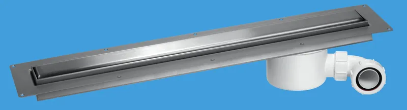 McAlpine CD700-O-B Brushed Stainless Steel Slimline Channel Drain - 648mm in Silver Silver