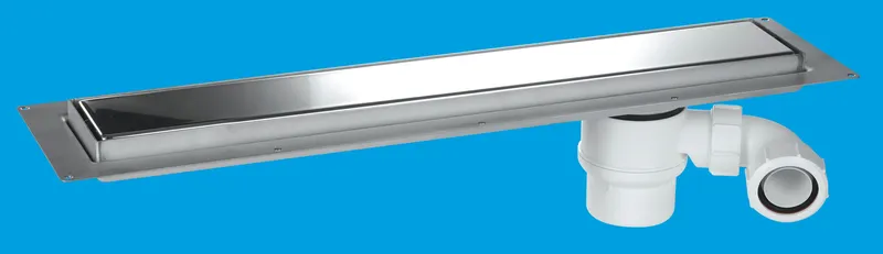 McAlpine CD800-P Polished Stainless Steel Standard Channel Drain - 748mm in Silver Silver