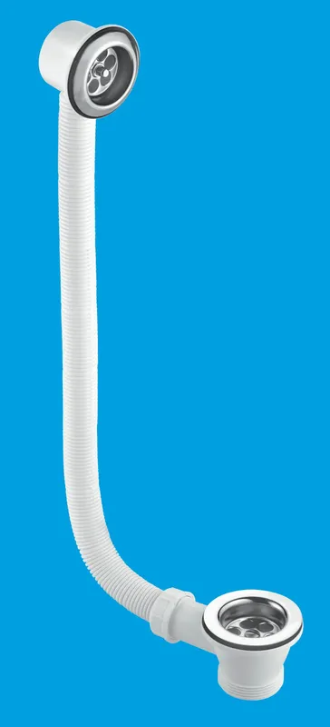 McAlpine Chrome Plated Combined Bath Waste & Overflow 1.5" FBW2P in White White