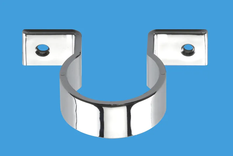 McAlpine Chrome Plated Plastic Pipe Clip 35mm S35-CP, 5 Pack in Silver Silver