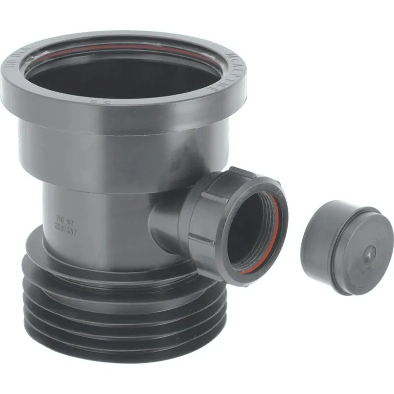 Mcalpine - DC1-BL-BO Black 4'/110mm Drain Connector with Boss
