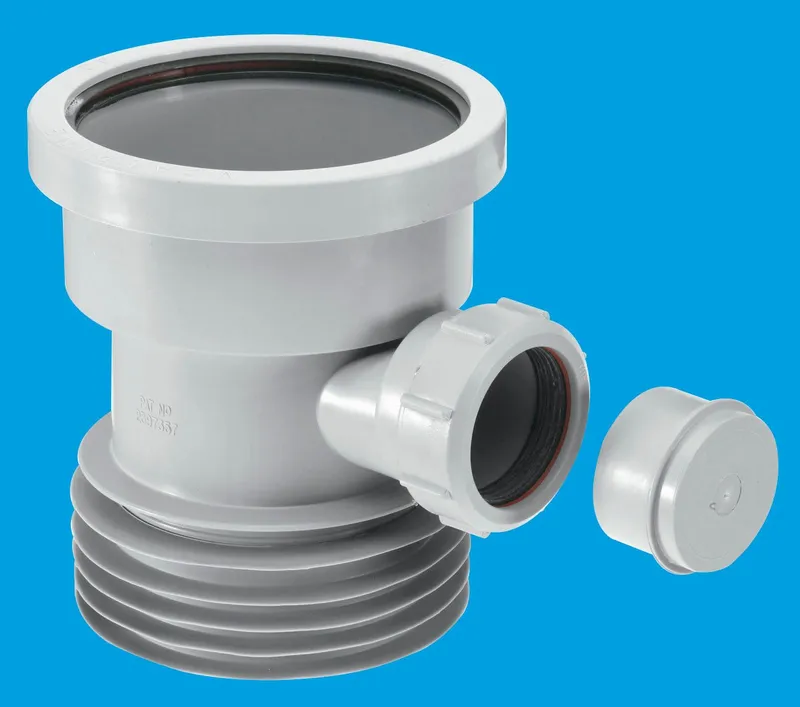 McAlpine DC1-GR-BO Grey 4"/110mm Drain Connector with Boss Grey