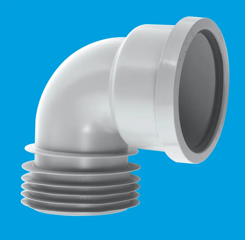McAlpine DC90-GR Grey 4"/110mm 90° Drain Connector with Boss Grey
