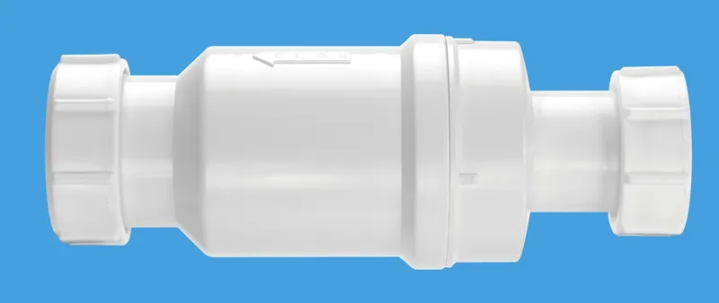 McAlpine Macvalve-1 Self Closing Waste Valve - Loose Nut x Compression in White White