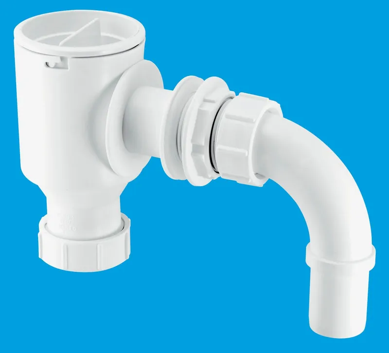 McAlpine R40 1.25" Complete Screened Tank Overflow Connector in White White