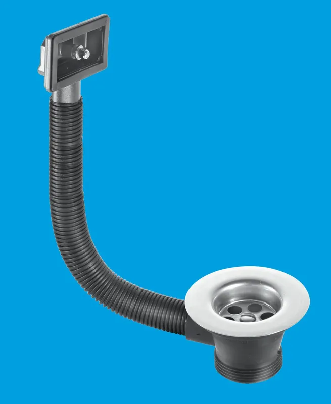 McAlpine Sink Combined Waste & Overflow Sink Combined Waste & Overflow 85mm FSW2PR in Silver Silver