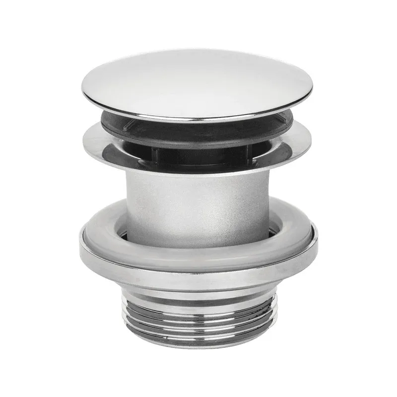 McAlpine Stainless Steel Dome Plastic Basin Waste Chrome Plated 1.25" Spring Loaded Mushroom CWP60-Ssp in Silver Silver