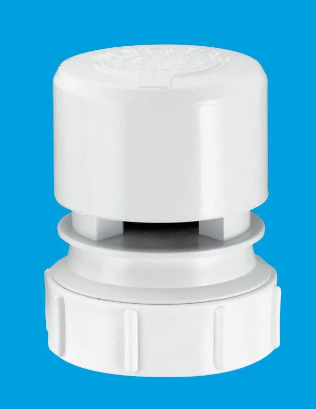 McAlpine VP2W White Ventapipe 25 Air Admittance Valve with 1.5" Universal Outlet White