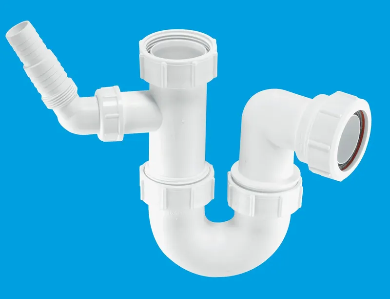 McAlpine WM14 75mm Water Seal Tubular Swivel 'P' Trap w/ 1.5" Multifit Outlet & 135° swivel inlet connection for the discharge from a domestic White