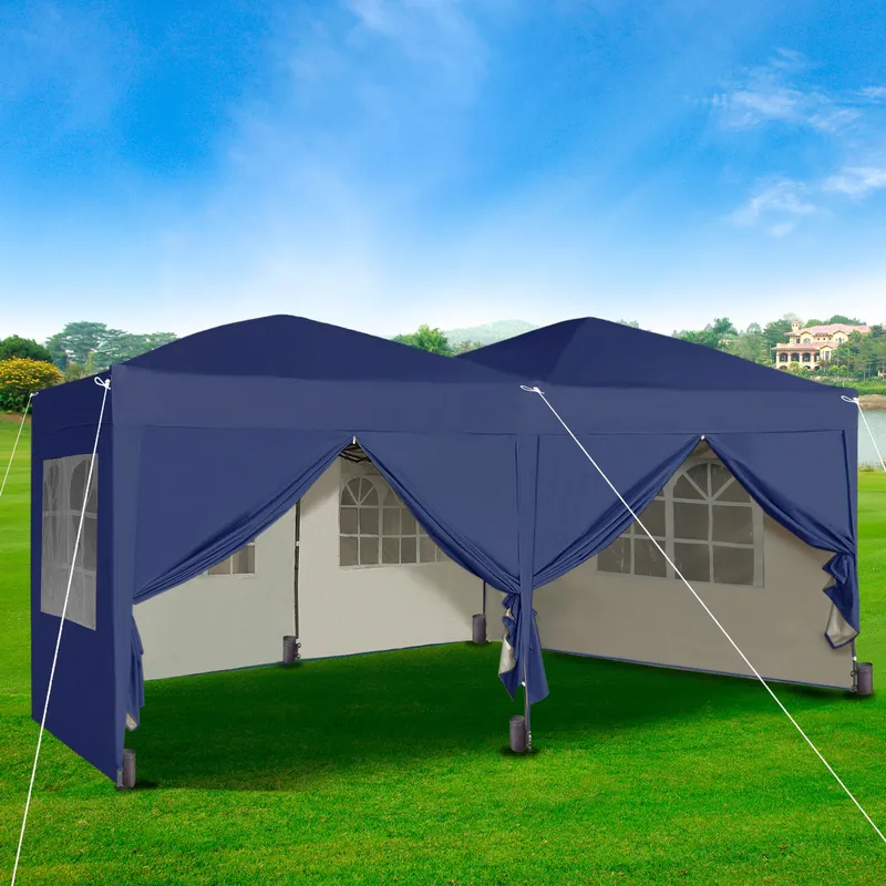 Mcc Direct 3x6m Pop Up Gazebo With Removable Sides & Storage Bag in Blue Blue