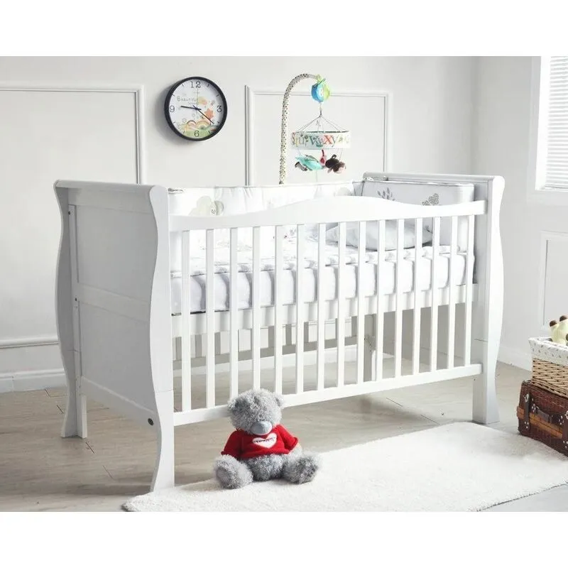 Mcc Direct Mcc Savannah City Sleigh Solid wooden Cot bed with Water Repellent Mattress