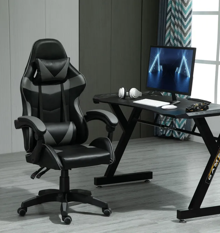 Mcc Direct Neon Edge Gaming Chair with Tilt & Swivel function Chair A in Grey Grey