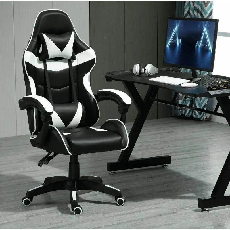 Mcc Direct Neon Edge Gaming Chair with Tilt & Swivel function Chair A in White White