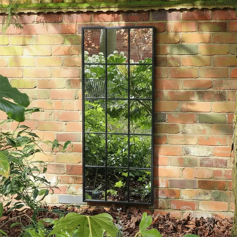 Extra Large Matt Black Window Mirror 144cm x 59cm Material: Mirrors