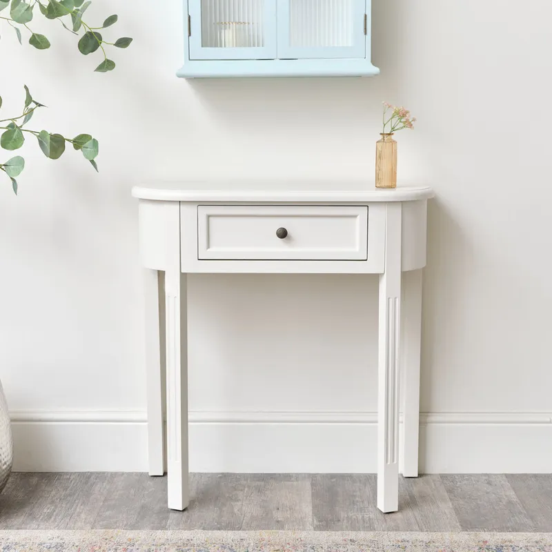 Melody Maison Ivory Half Moon Table - Daventry Ivory Range Ivory