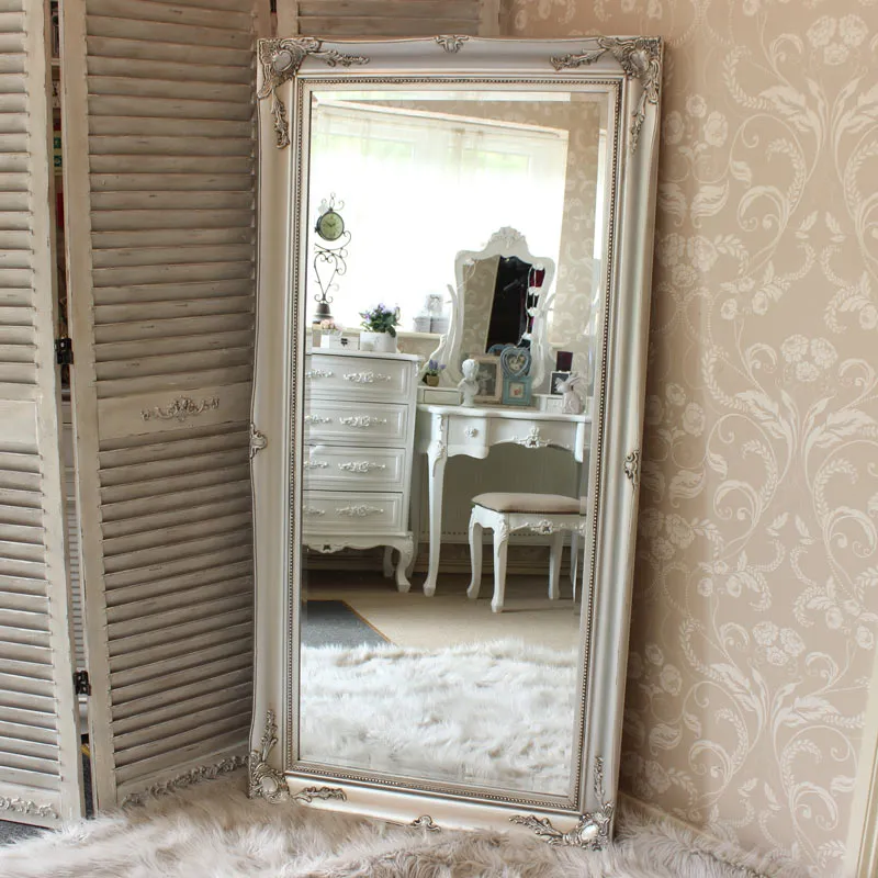 Large Silver Ornate Wall/Floor Mirror 158cm x 78cm Material: Mirrors/Wall Mirrors
