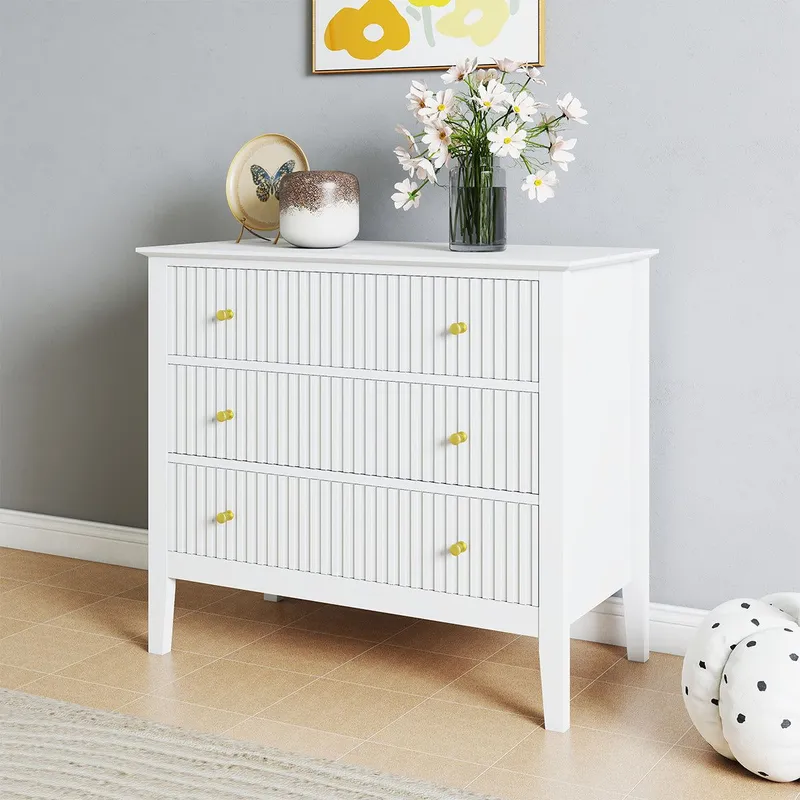 Melody Maison 3 Drawer Chest Of Drawers - Hales White Range White