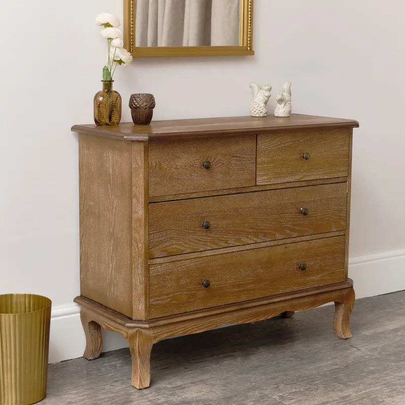 4 Drawer Dark Wood Chest of Drawers - Ashwell Range Material: Furniture/Furniture Ranges/Ashwell Range