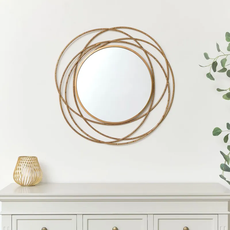 Melody Maison Antique Gold Swirl Wall Mirror - 70cm X 70cm Size: 70 cm X 70 cm Gold 70 cm X 70 cm
