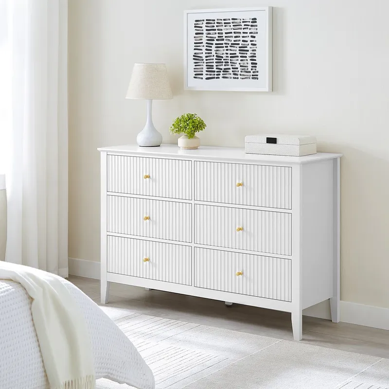 Melody Maison Large 6 Drawer Chest Of Drawers - Hales White Range White