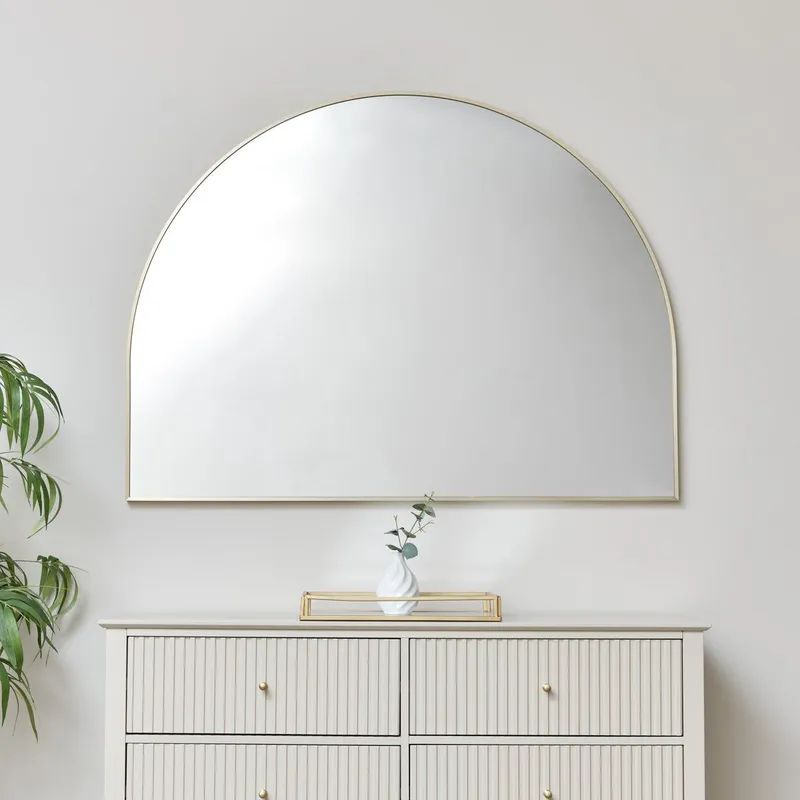 Melody Maison Large Gold Arched Wall Mirror 90cm X 120cm Size: 90 cm X 120 cm Gold 90 cm X 120 cm