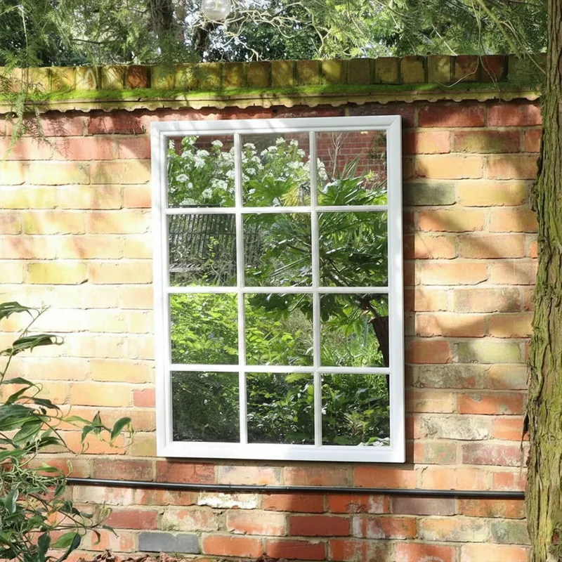 Melody Maison Large Matte White Window Mirror 130cm X 95cm Size: 130 cm X 95 cm White 130 cm X 95 cm