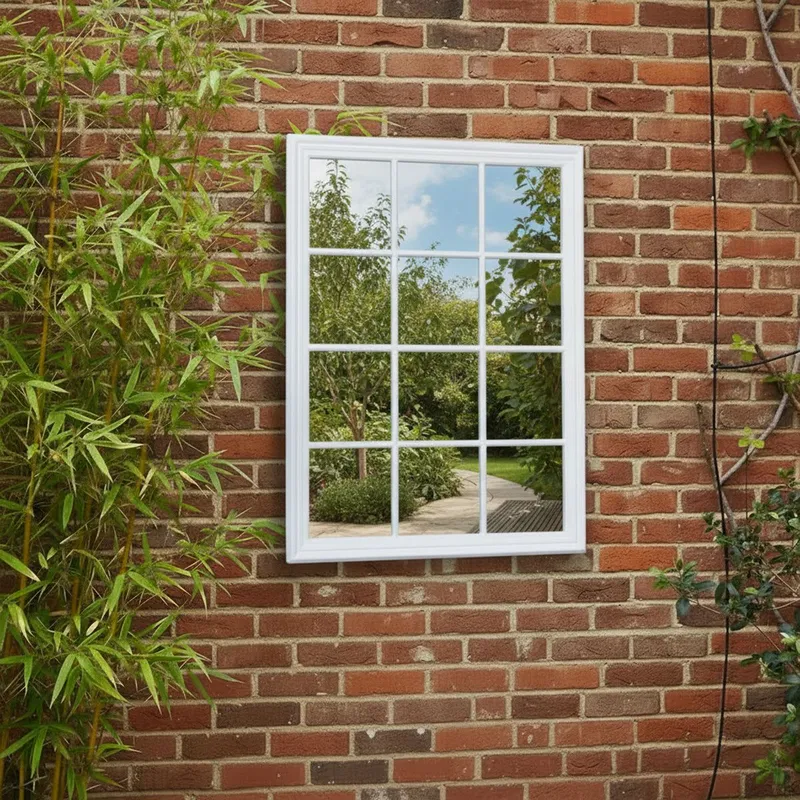 Melody Maison Large Matte White Window Mirror 130cm X 95cm Size: 130 cm X 95 cm White 130 cm X 95 cm