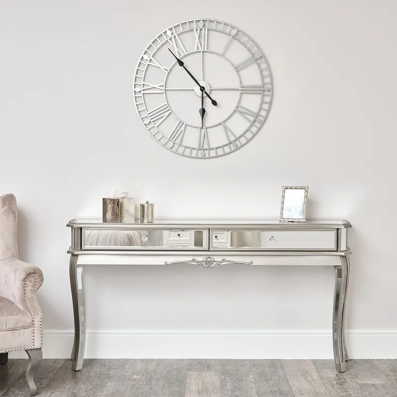 Melody Maison Large Mirrored Console Table - Tiffany Range in Clear Clear