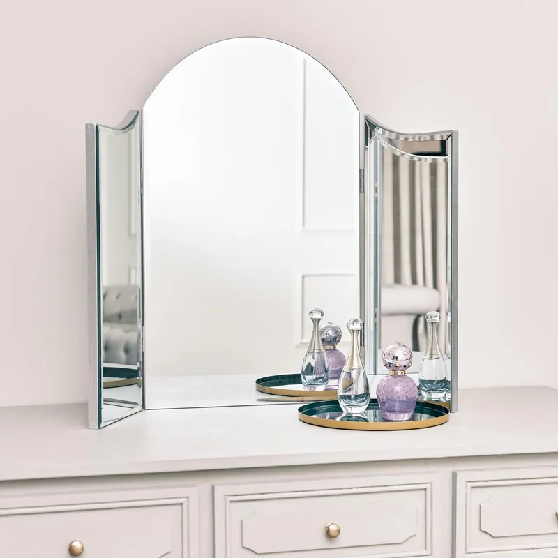 Vintage Style Dressing Table Triple Mirror Material: Mirrors