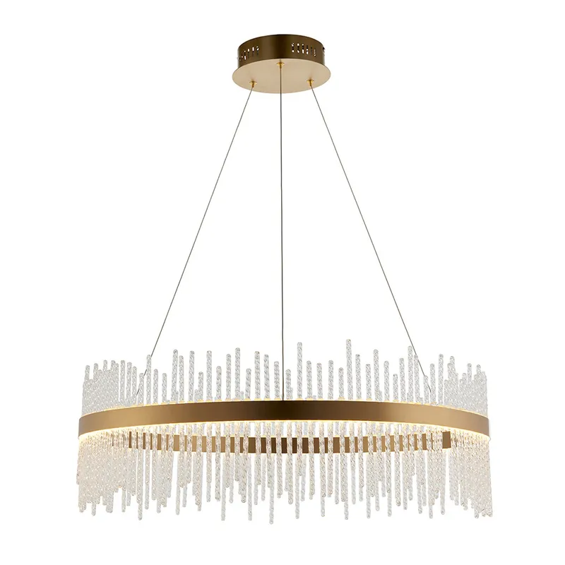 Merano Lighting Trapani Pendant Ceiling Light Brushed Gold Plated Finish & Clear Glass