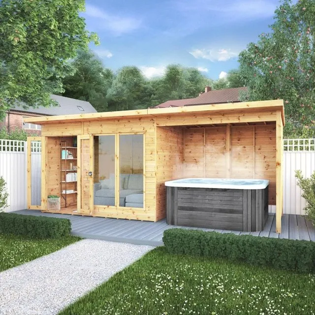 18 x 6 Mercia Maine Summerhouse with Patio Area