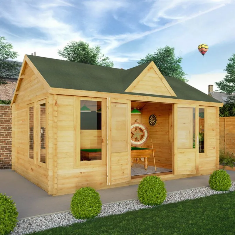 5.3mx4m Mercia Clock Tower Log Cabin - 44mm Logs - 44mm Logs