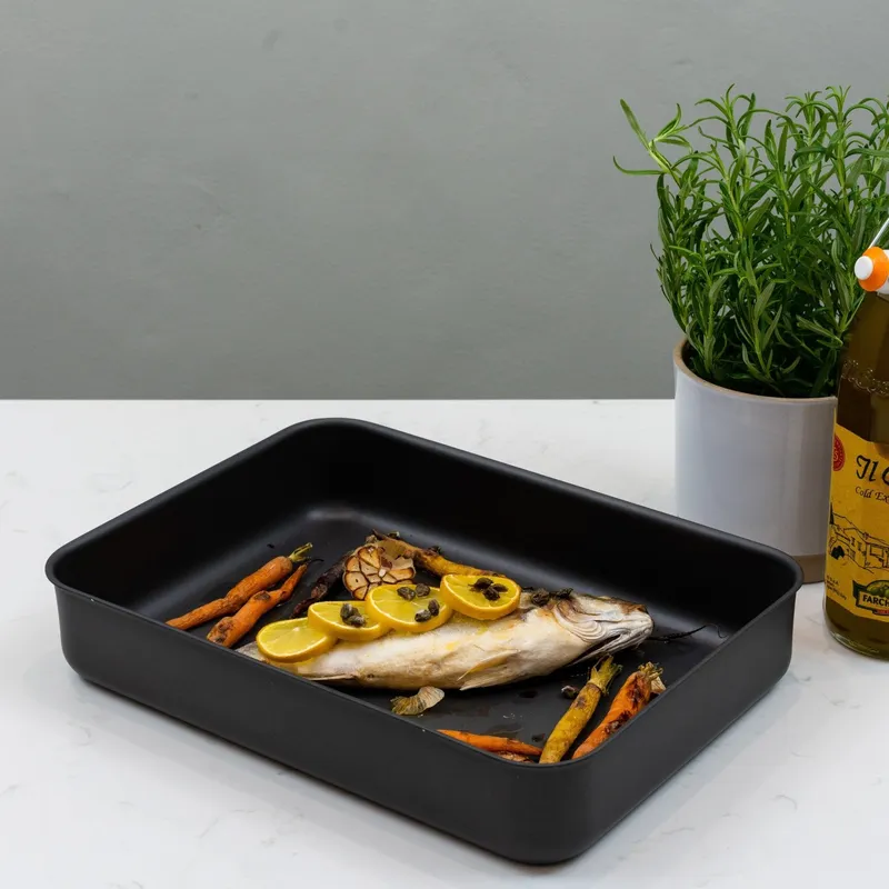 Hard Anodised Deep Roasting Dish, 12" By Mermaid