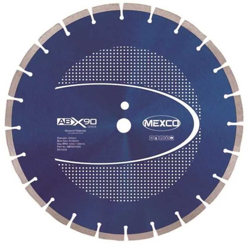 Mexco ABX9035020 Abrasive Materials X90 Grade Diamond Blade 350 x 20mm MEXABX90350