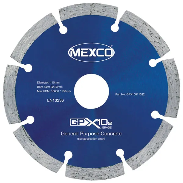 Mexco GPX10823022 GPX10-8 Concrete Diamond Blade 230 x 22mm
