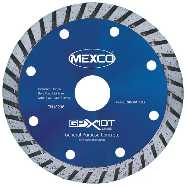 Mexco GPX10T12522 GP Concrete Turbo Diamond Blade 125 x 22mm