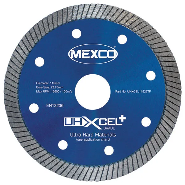 Mexco UHXCEL11522TF Uhxcel+ Ultra Hard Plus Diamond Blade 115 x 22mm MEXUHXL115T