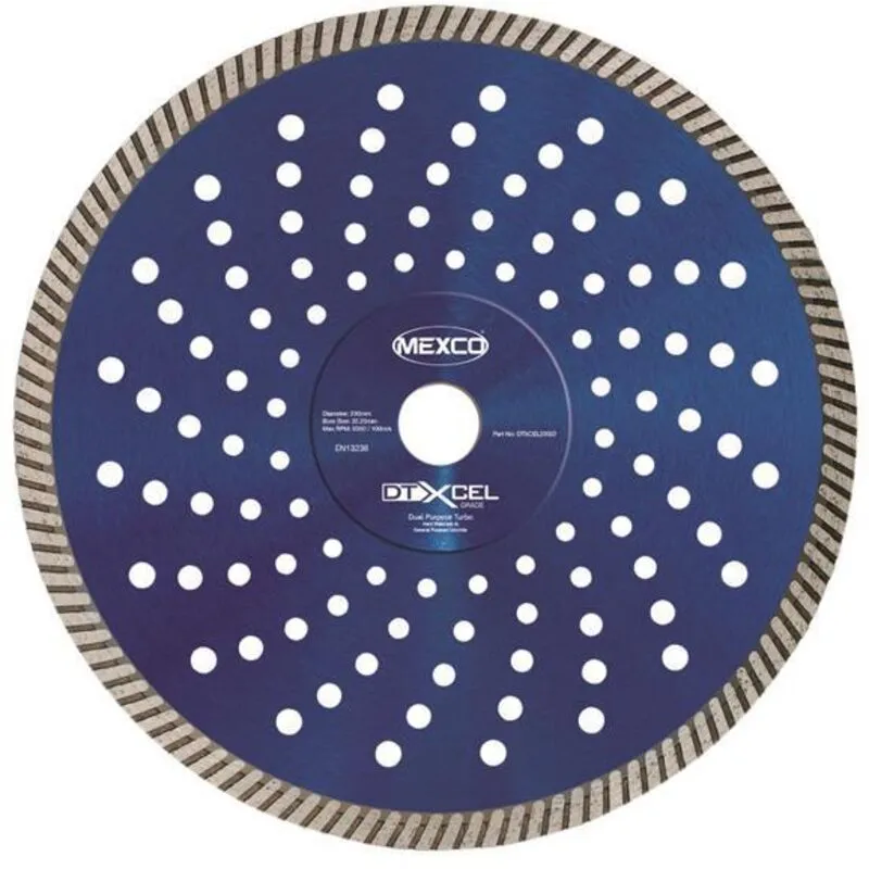 Mexco DTXCEL23022 Xcel Grade Dual Purpose Turbo Diamond Blade 230 ...