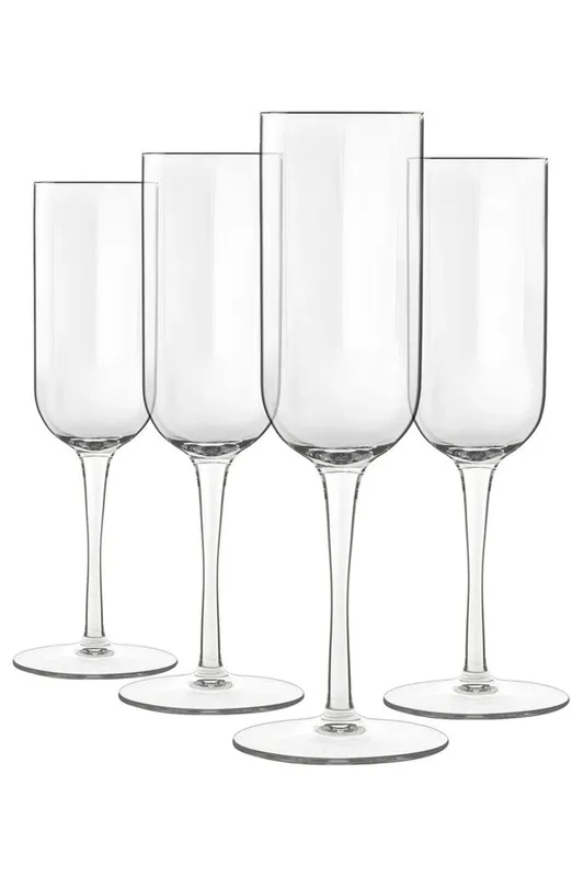 Meyer Set of 4 Jazz Flute Glass 210ml - Clear - Clear - Size: One Size
