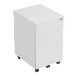 Mezzo 3 Drawer Under Desk Steel Pedestal - White - TKUSMP3WH