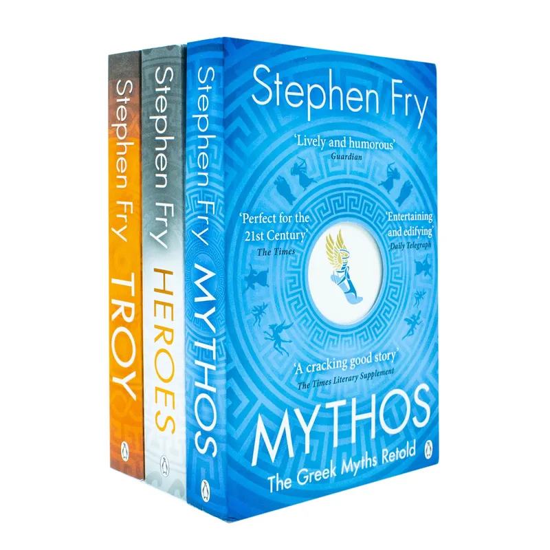 Michael Joseph Stephen Fry Greek Myths Series Collection 3 Books Set (Troy, Heroes, Mythos)