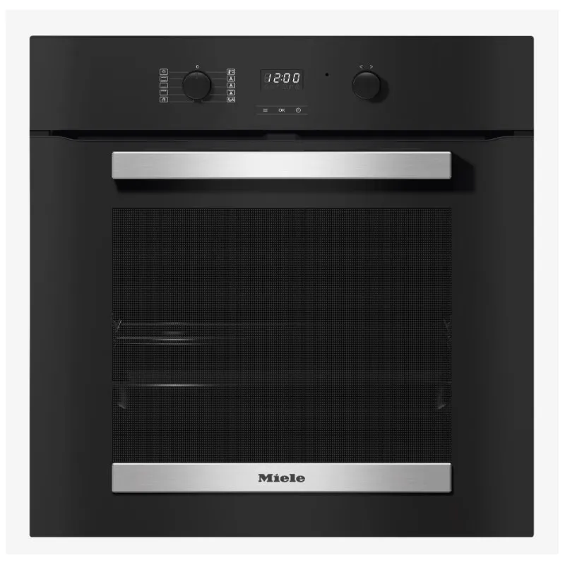 Miele H2455BP ContourLine Pyrolytic Built In Single Oven - Black