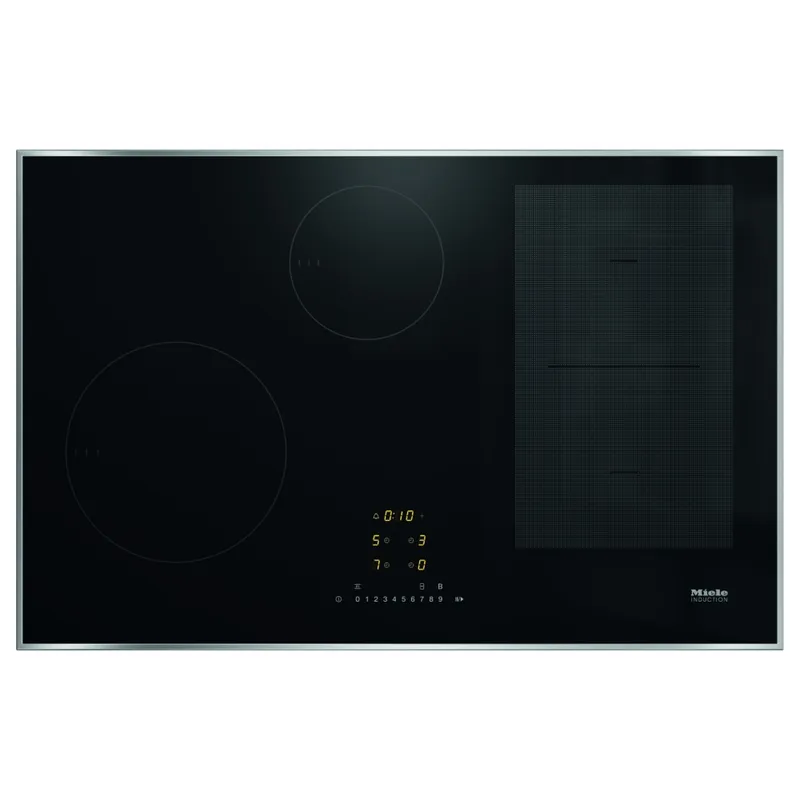 Miele KM7474FR 80cm Wide Black/Clean Steel Trim Induction Hob